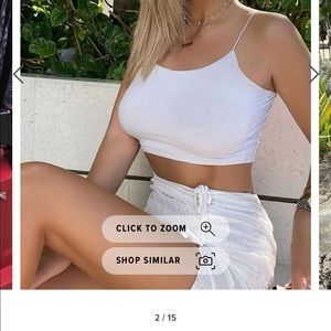 FashionNova Kiki Crop Top White Size Small